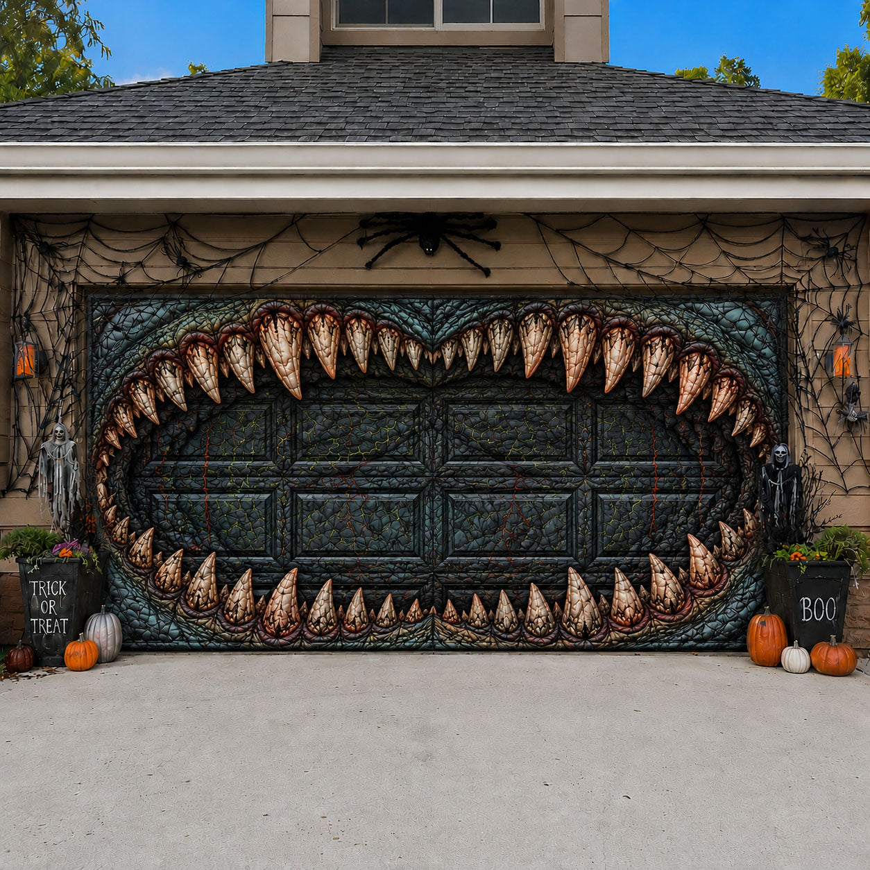Monster Mouth Entrance Garage Door Banner GFTOHNL2108