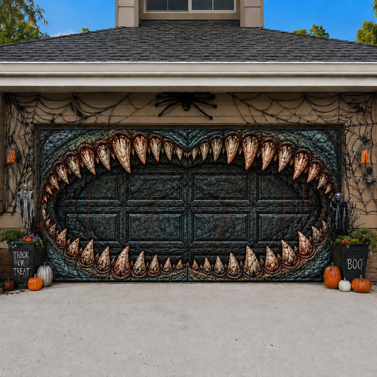 Monster Mouth Entrance Garage Door Banner GFTOHNL2108