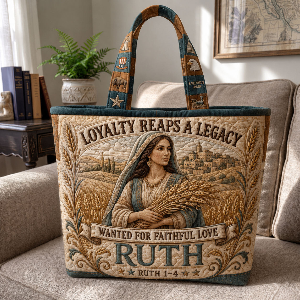 Ruth 1-4 Devotion Quilted Tote Bag GFTOHNL2146