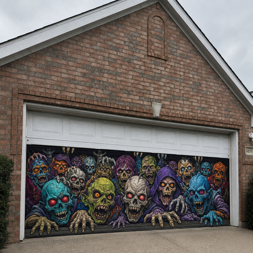 Zombie Breakout Garage Door Banner GFTOHNL2152