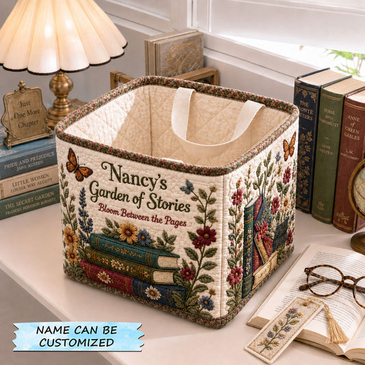 Garden Of Stories Book Quilted Storage Basket QTCUZ GFTOHNL2181