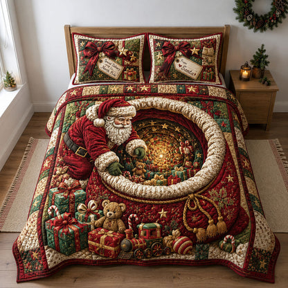 Santa Magic Gift Tunnel 3-Piece Quilted Bedding Set GFTOHNL2224
