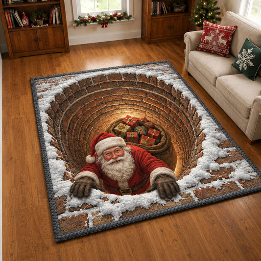 Santa Chimney Escape Area Rug GFTOHNL2226