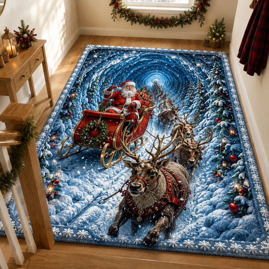 Santa Midnight Sleigh Ride Area Rug GFTOHNL2231