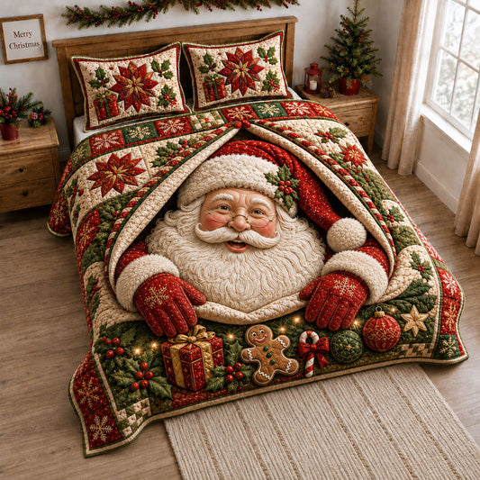 Santa Gift Cloud Haven 3-Piece Quilted Bedding Set GFTOHNL2255