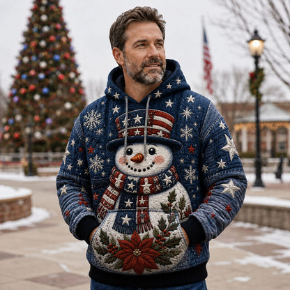 Patriotic Snowman Winter Hoodie GFTOHNL2258
