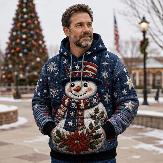 Patriotic Snowman Winter Hoodie GFTOHNL2258
