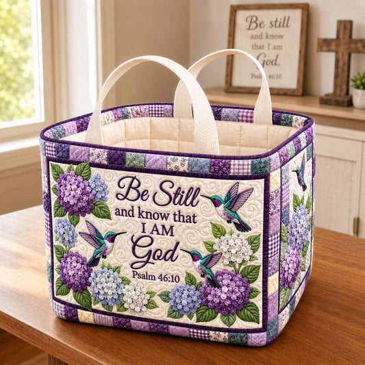 Be Still And Know God Quilted Storage Basket GFTOHNL2265