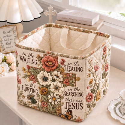 Jesus In Every Season Quilted Storage Basket GFTOHNL2267