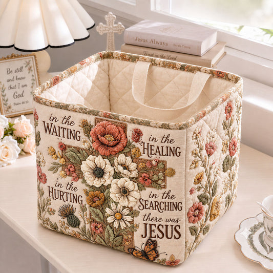 Jesus In Every Season Quilted Storage Basket GFTOHNL2267