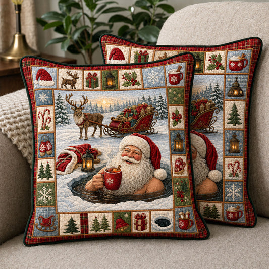 Cozy Santa Winter Hot Cocoa Quilted Pillow Case GFTOHNL2272