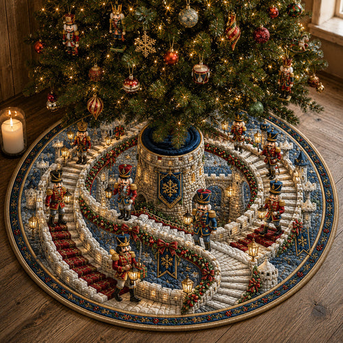 Nutcracker Spiral Castle Journey Quilted Tree Skirt GFTOHNL2301