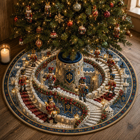 Nutcracker Spiral Castle Journey Quilted Tree Skirt GFTOHNL2301