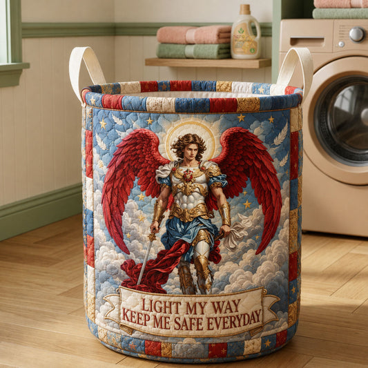 Saint Michael Light My Way Quilted Laundry Basket GFTOHNL2313