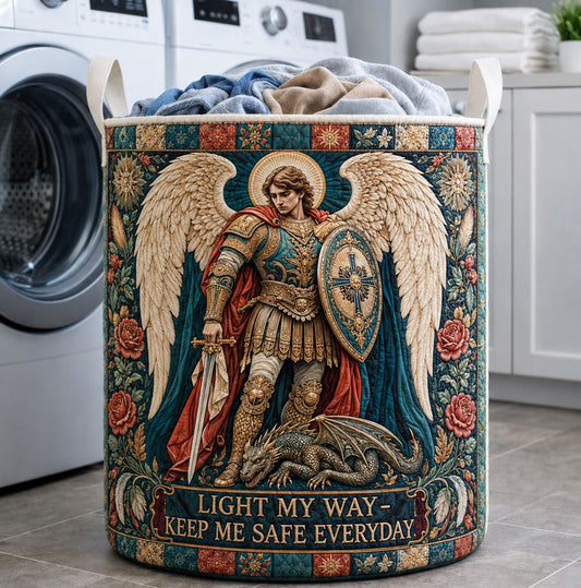 Archangel Of Divine Justice Quilted Laundry Basket GFTOHNL2317