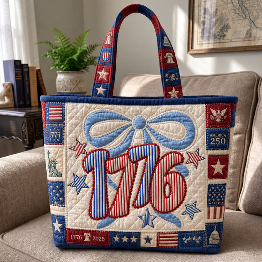 1776 Ribbon Coquette Quilted Tote Bag GFTOHNL232