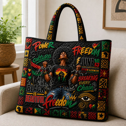 Freedom Power Juneteenth Quilted Tote Bag GFTOHNL233