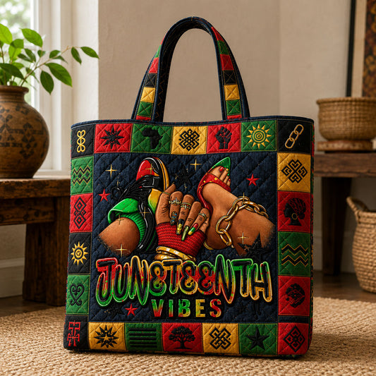 Juneteenth Vibes Quilted Tote Bag GFTOHNL234