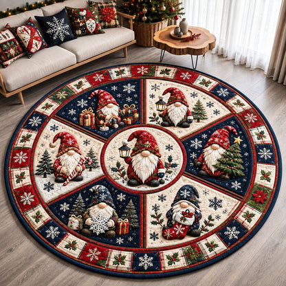 Gnome Christmas Stories Quilted Round Mat GFTOHNL2344