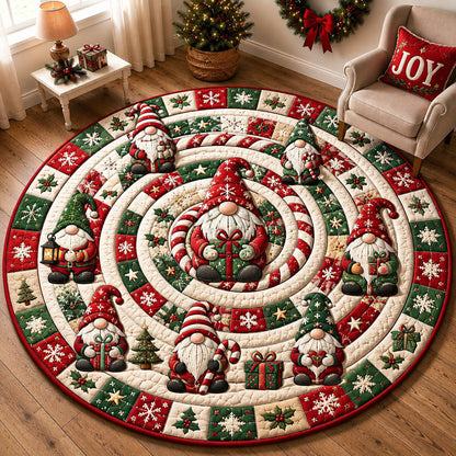 Gnome Holiday Journey Quilted Round Mat GFTOHNL2345