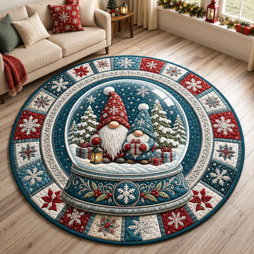 Snow Globe Wishes Quilted Round Mat GFTOHNL2346