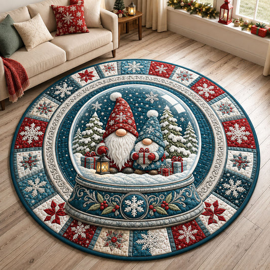 Snow Globe Wishes Quilted Round Mat GFTOHNL2346