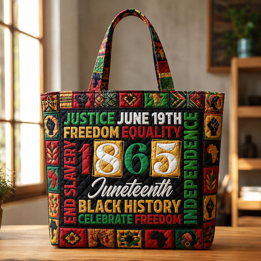 Black History Juneteenth Quilted Tote Bag GFTOHNL235