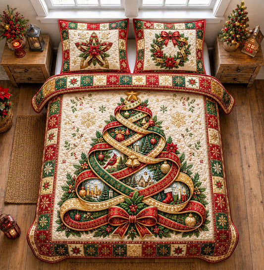 Ribbon Tree Memories 3-Piece Quilted Bedding Set GFTOHNL2350