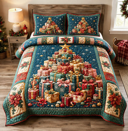 Gifts Of Christmas Joy 3-Piece Quilted Bedding Set GFTOHNL2353