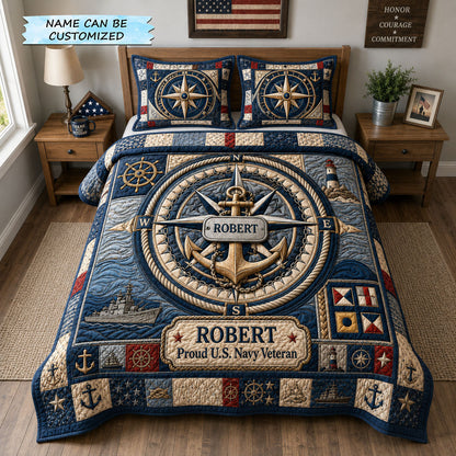 Mariner Compass Legacy 3-Piece Quilted Bedding Set QTCUZ GFTOHNL2385