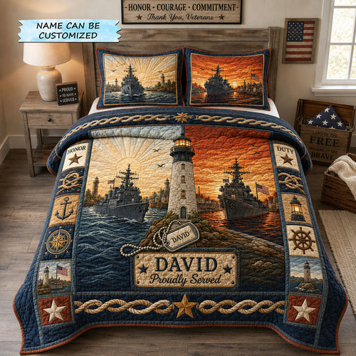 Beacon Of Duty 3-Piece Quilted Bedding Set QTCUZ GFTOHNL2387