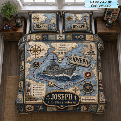 Voyage Of Honor 3-Piece Quilted Bedding Set QTCUZ GFTOHNL2389