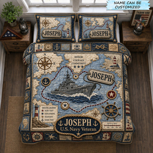 Voyage Of Honor 3-Piece Quilted Bedding Set QTCUZ GFTOHNL2389
