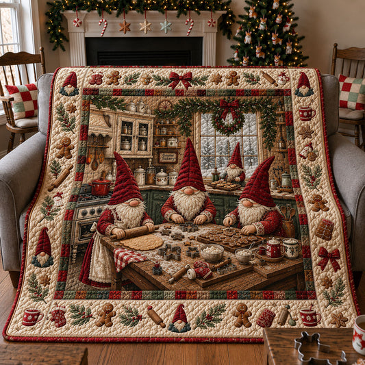 Gnome Christmas Cookie Baking Quilted Blanket GFTOHNL2425