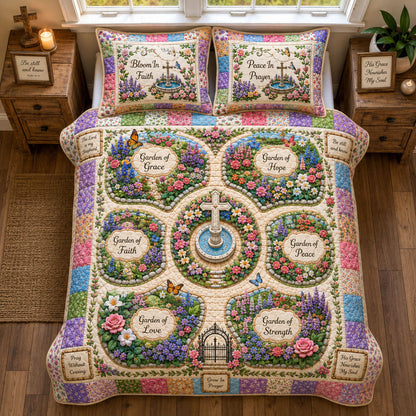 Christian Garden Of Grace 3-Piece Quilted Bedding Set GFTOHNL2432