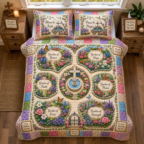 Christian Garden Of Grace 3-Piece Quilted Bedding Set GFTOHNL2432