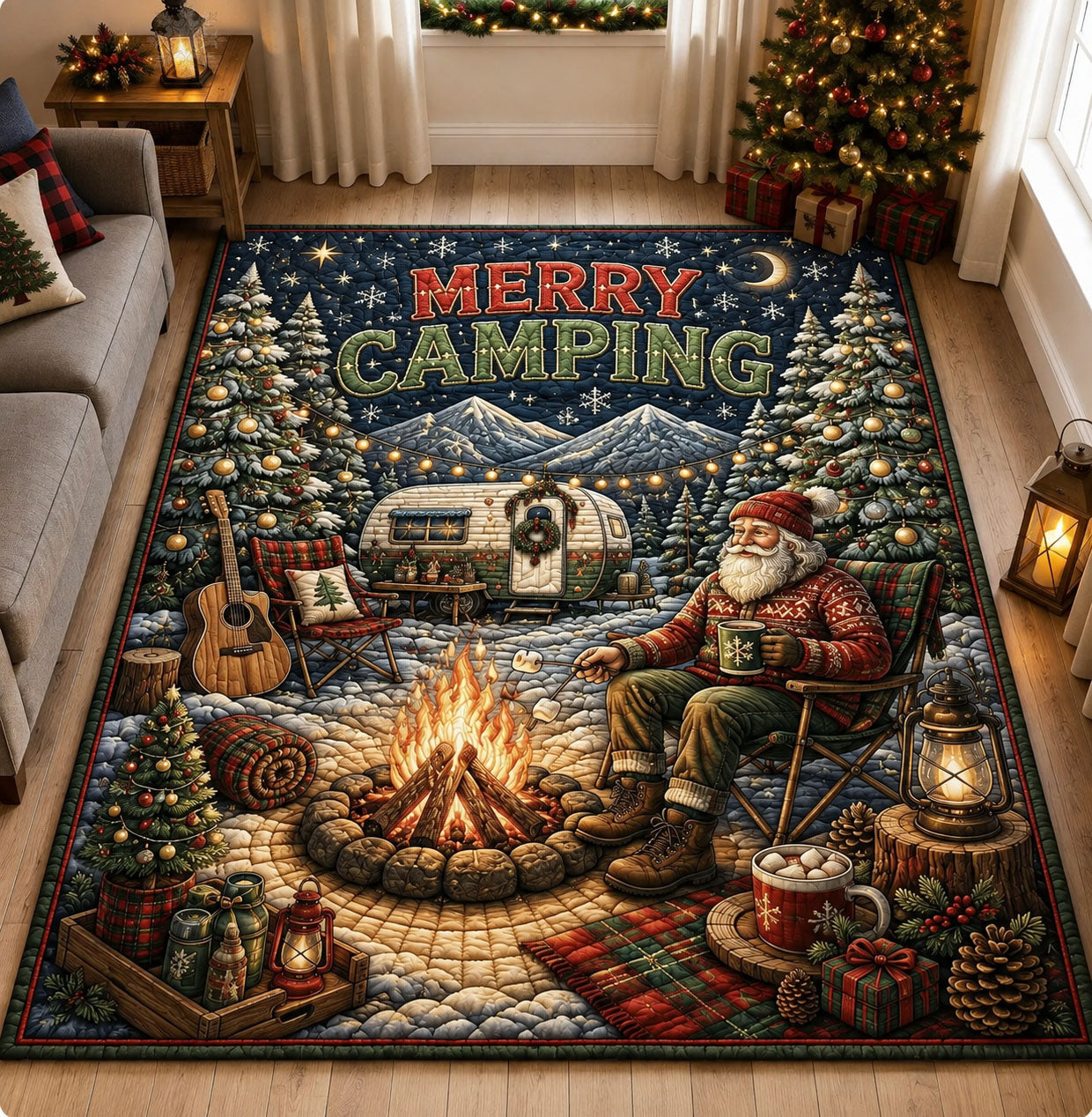 Merry Camping By The Fire Area Rug GFTOHNL2462