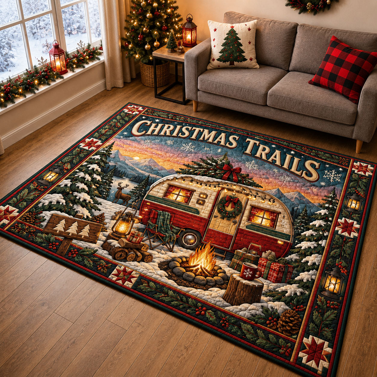 Christmas Trails Adventure Area Rug GFTOHNL2463