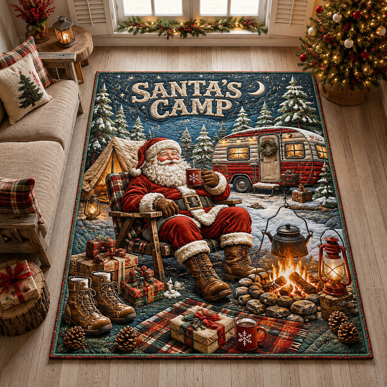 Santa Camp Retreat Area Rug GFTOHNL2467