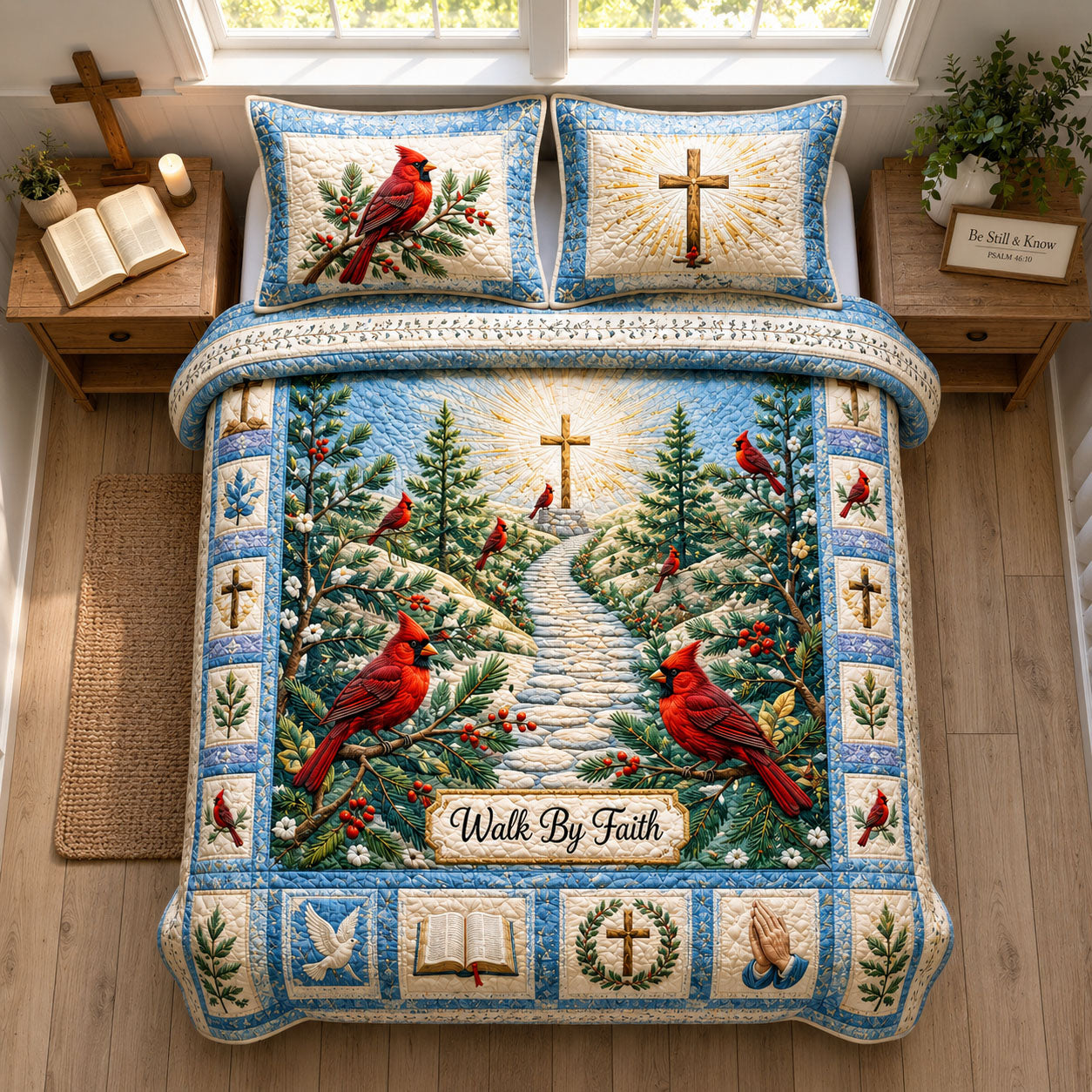 Walk By Faith Heavenly Path 3-Piece Quilted Bedding Set GFTOHNL2500