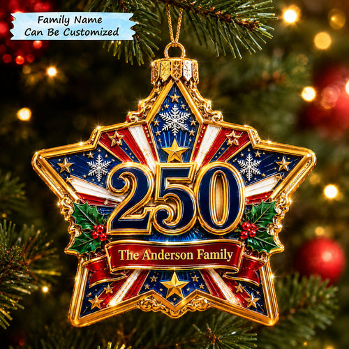 Liberty Star Christmas 250 Christmas Mica Ornament QTCUZ GFTOHNL2526