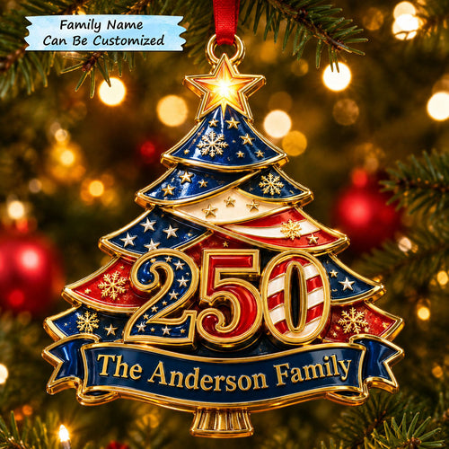 Patriotic Christmas Tree 250 Christmas Mica Ornament QTCUZ GFTOHNL2528