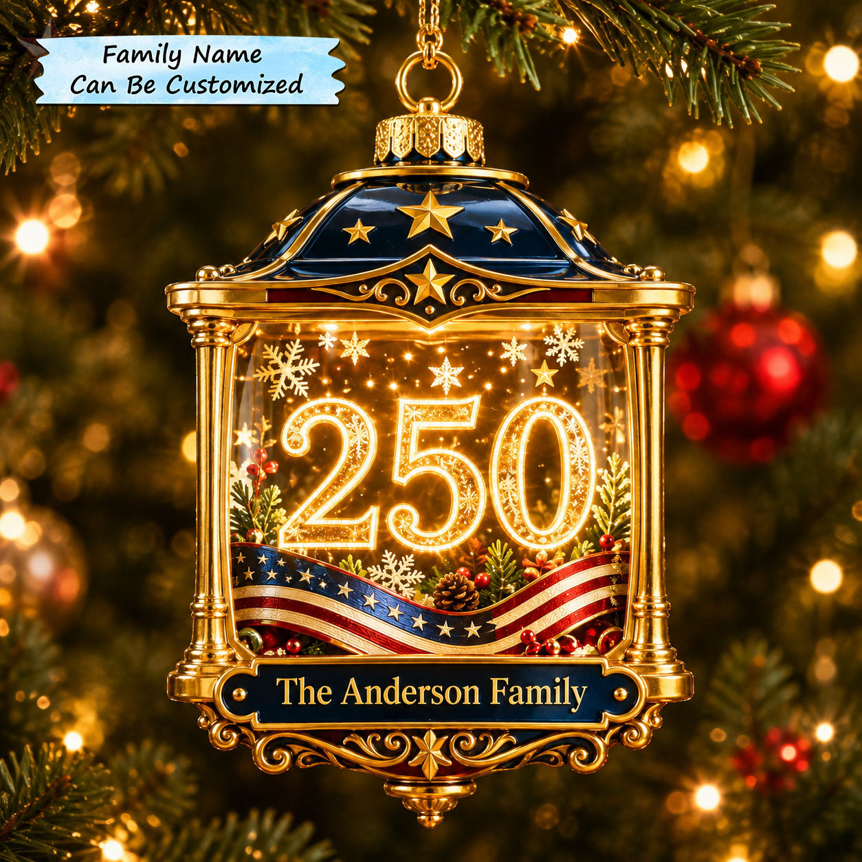 Liberty Lantern Christmas 250 Christmas Mica Ornament QTCUZ GFTOHNL2531