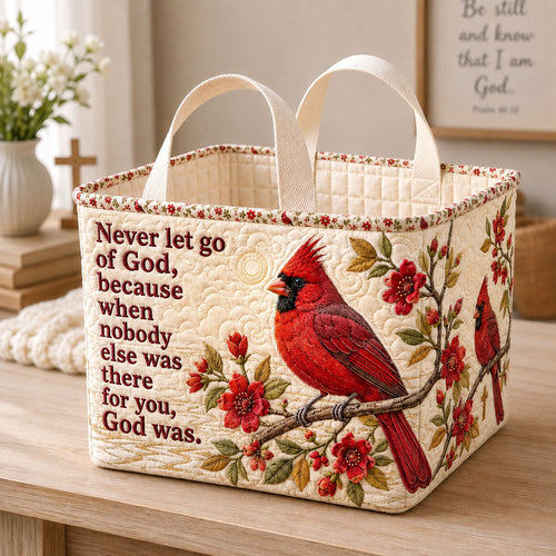 Be Still And Know Cardinal Christian Faith Quilted Storage Basket GFTOHNL2535