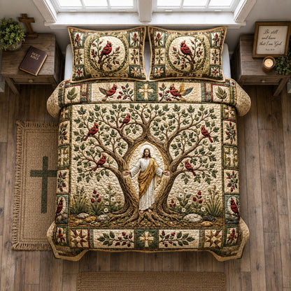 Jesus Tree Of Life 3-Piece Quilted Bedding Set GFTOHNL2575