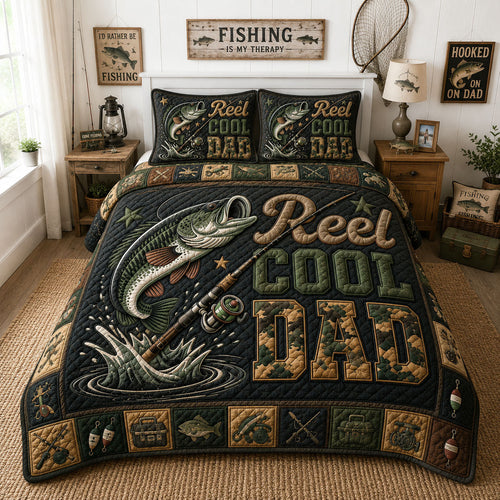 Fishing Legend Dad 3-Piece Quilted Bedding Set GFTOHNL263