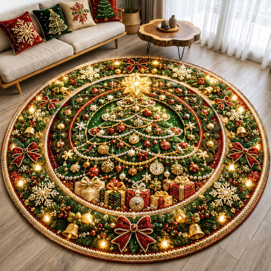 Christmas Tree Magic Quilted Round Mat GFTOHNL2667