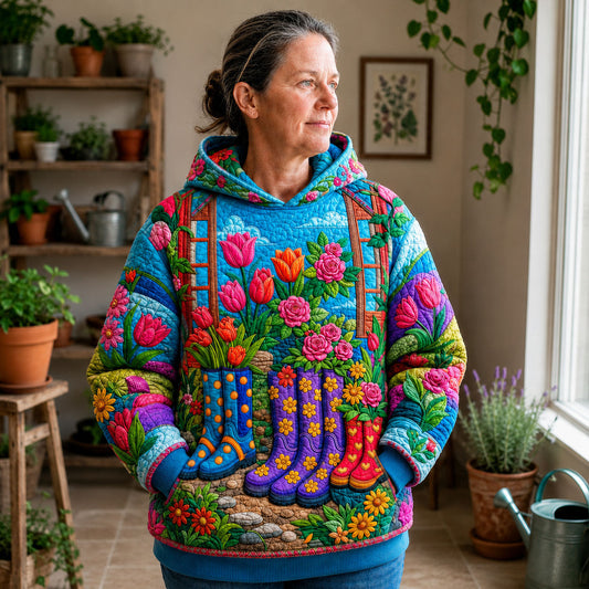 Colorful Garden Boots Hoodie GFTOHNL2673