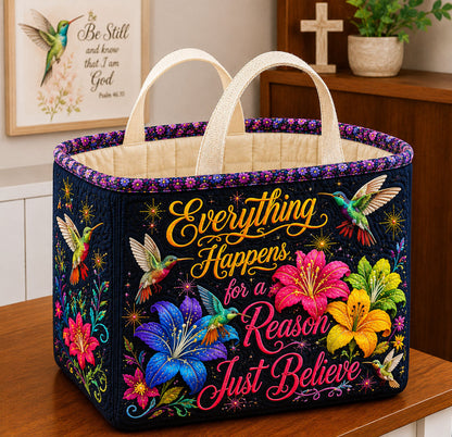 Hummingbird Just Believe Quilted Storage Basket GFTOHNL2709