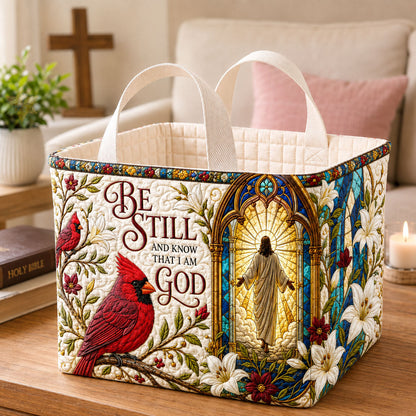 Be Still With God Quilted Storage Basket GFTOHNL2750